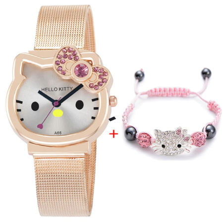 High Quality Cartoon Cute Mesh Stainless Steel Band Quartz Watch Children Kids bracelet Casual Bracelet Wristwatch Relogio