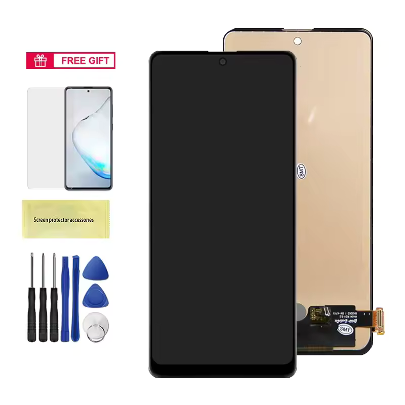 Original Super AMOLED Samsung A71 Screen, for Samsung Galaxy A71 Display Digital Touch Screen with Frame and Fingerprint